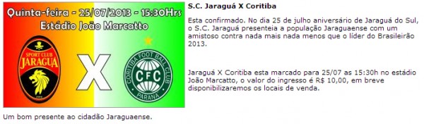Jaraguá x Coritiba