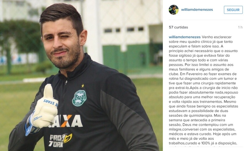 William revela ter tirado tumor. (Reprodução/Instagram)