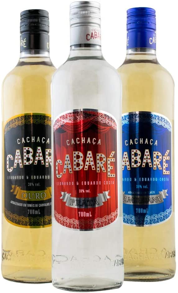 Kit Cachaças Cabaré Prata, Ouro e Amburana