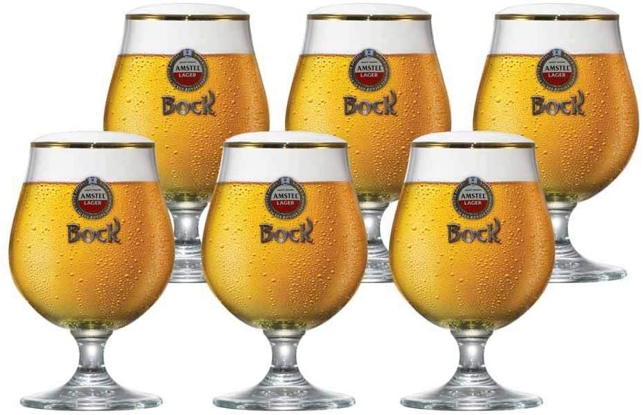 Jogo de Taças de Cerveja Bock Amstel Cristal 395ml