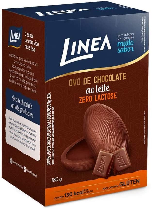 Ovo de Páscoa Linea de Chocolate ao Leite Zero Açúcar 180g