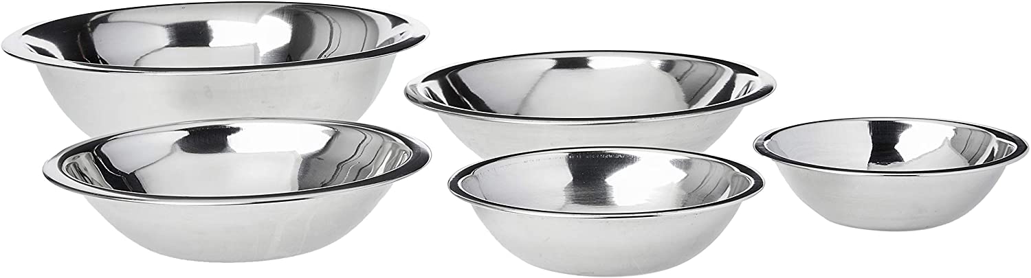 Conjunto com 5 Tigelas Rasas Inox, IN0051, Euro Home