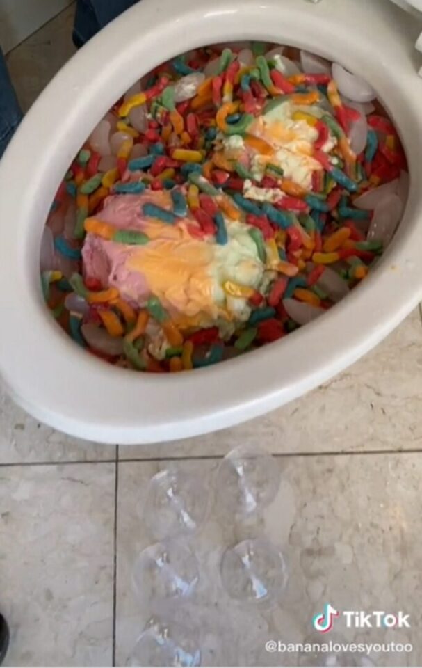 Influenciadores bebem drinks coloridos direto do vaso sanitário e fazem sucesso no Tiktok