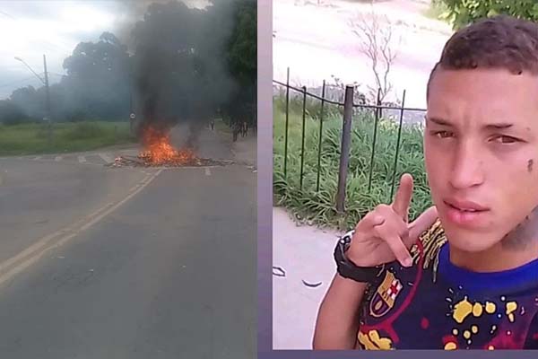 Moradores da Portelinha tacam fogo e bloqueiam rua em protesto por morte de adolescente 