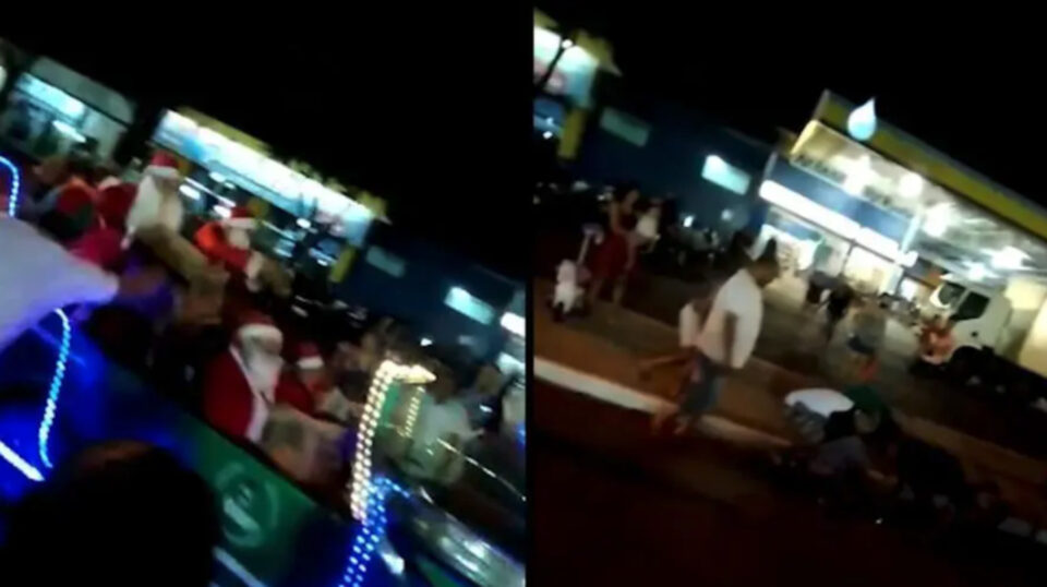 Papai Noel é roubado e apedrejado durante ação em cidade do Paraná; vídeo