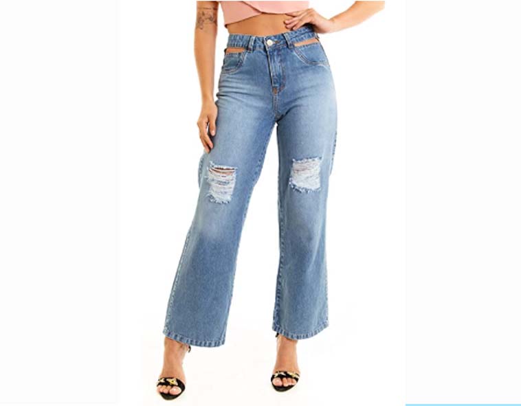 calça wide leg Amazon