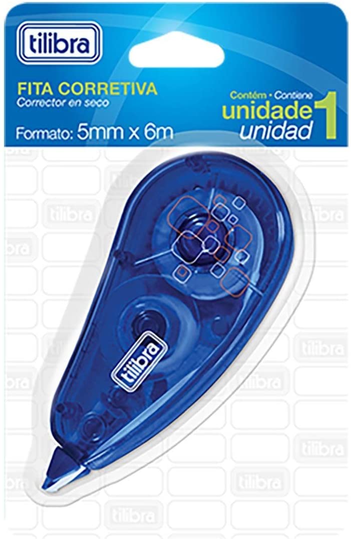 Corretivo em Fita 5mmx6m Azul - Blister com 1 Unidade,Tilibra