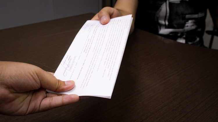 documento golpe falsa carta completada