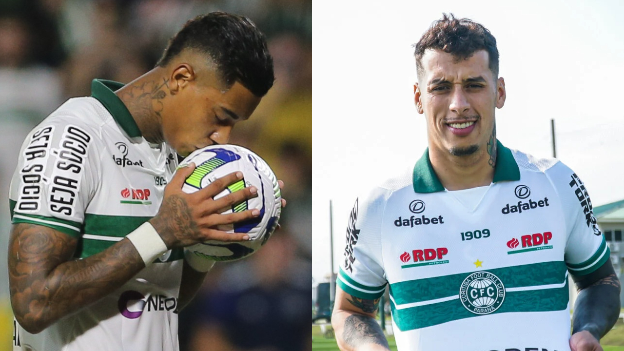 Alef Manga e Jesús Trindade, jogadores do Coritiba.