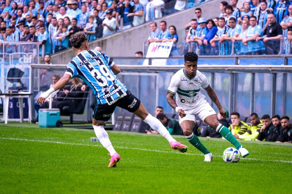 Coritiba perdeu para p Grêmio por 5x1.