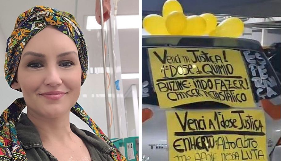 Curitibana com câncer agressivo celebra vitória na Justiça após apelo nas redes e ganha buzinaço; vídeo