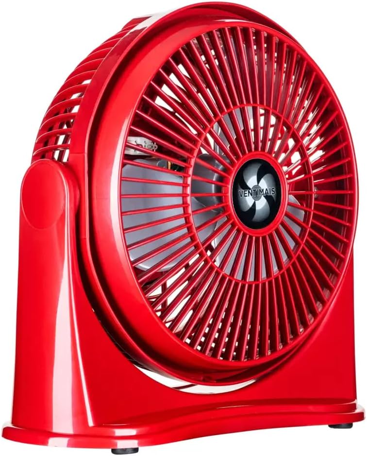 Circulador de Ar 25 cm Vermelho Prata 220 V Ventimais