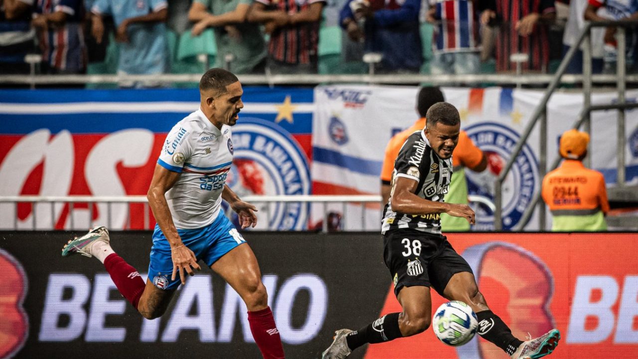 Lance de Bahia x Santos, concorrentes diretos do Coritiba
