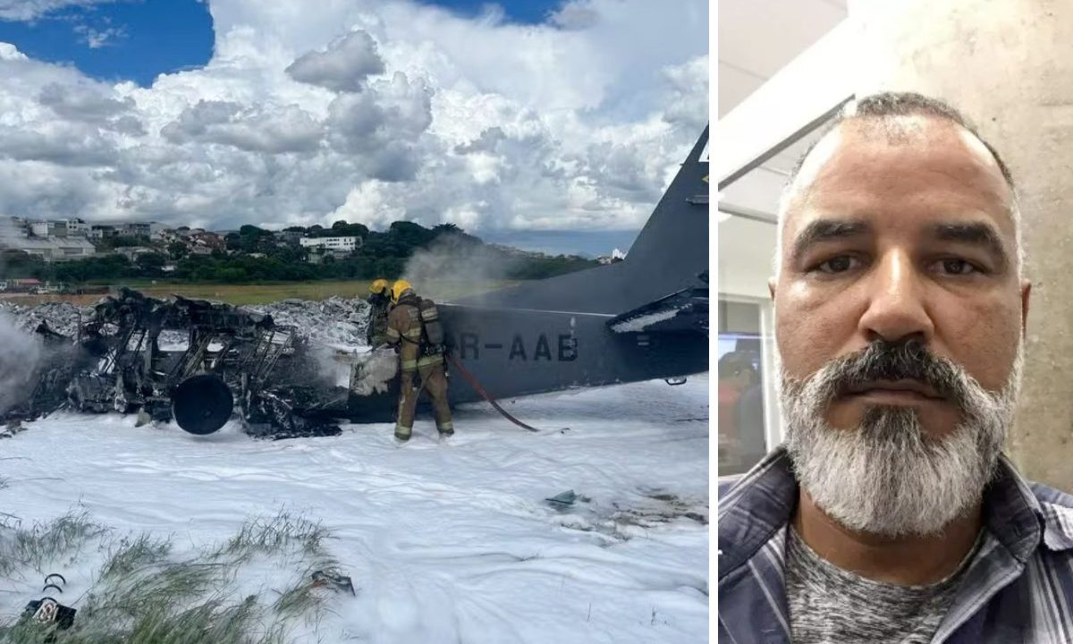 O mecânico "está bem". "Pessoal, quero tranquilizar a todos em relação ao Walter (…) Informo que ele está bem e logo estará em casa", escreveu a esposa dele - Foto: Divulgação/Corpo de Bombeiros (esquerda) - Reprodução/Redes Sociais (direita)