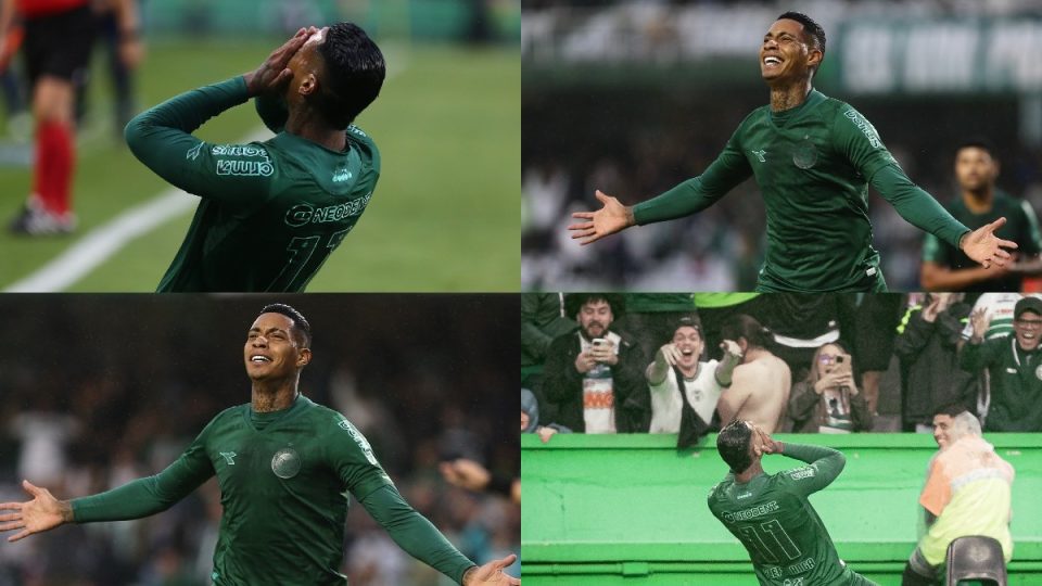 Manga e a comemoração emocionado do gol pelo Coritiba