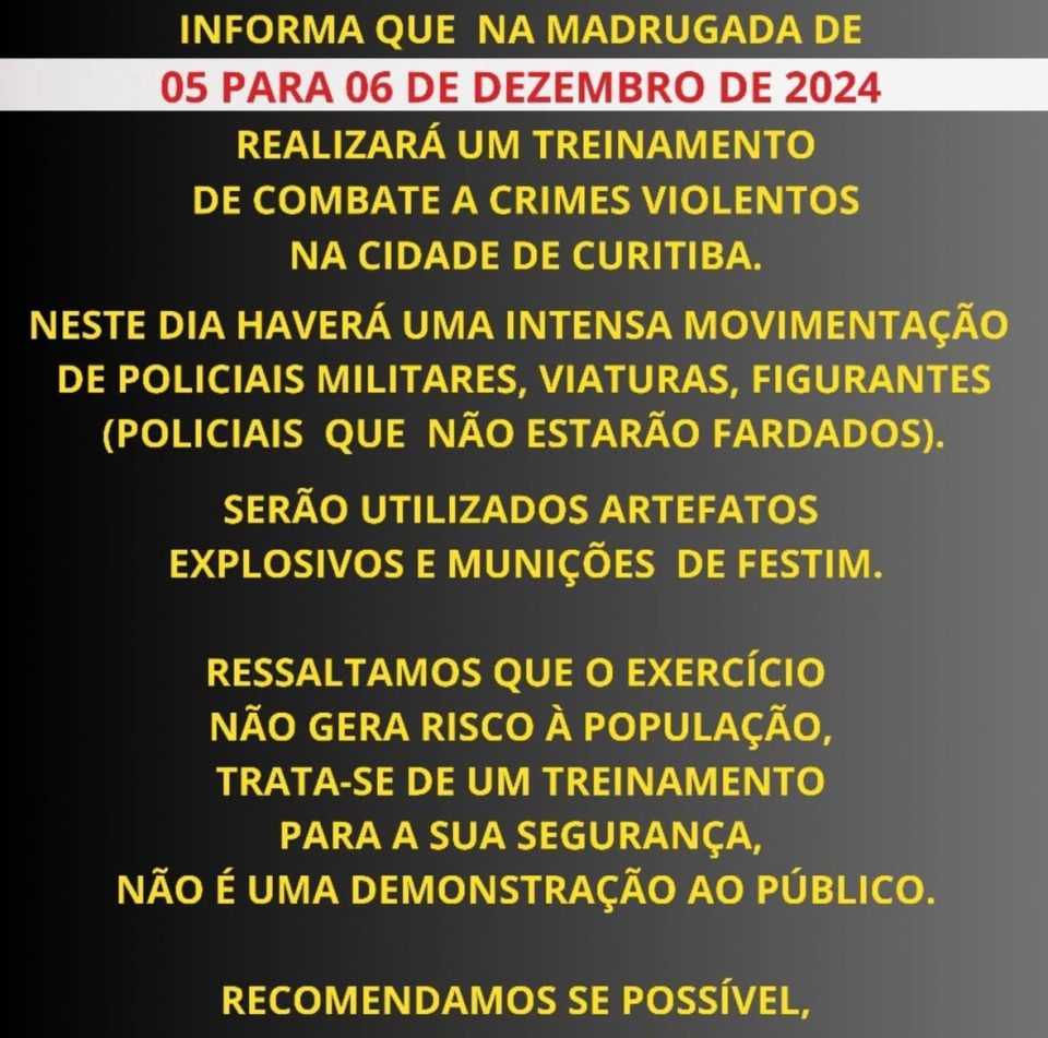 Treinamento Policia Militar