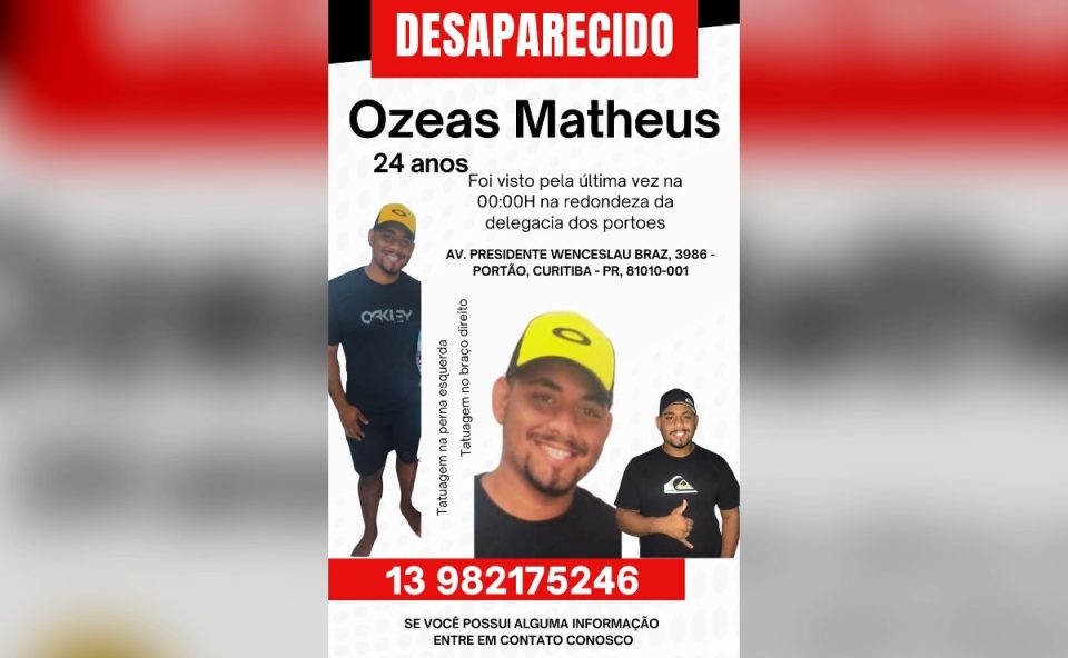Família percorre 5 horas de estrada até Curitiba em busca de jovem desaparecido: 'Pegou a moto e sumiu'