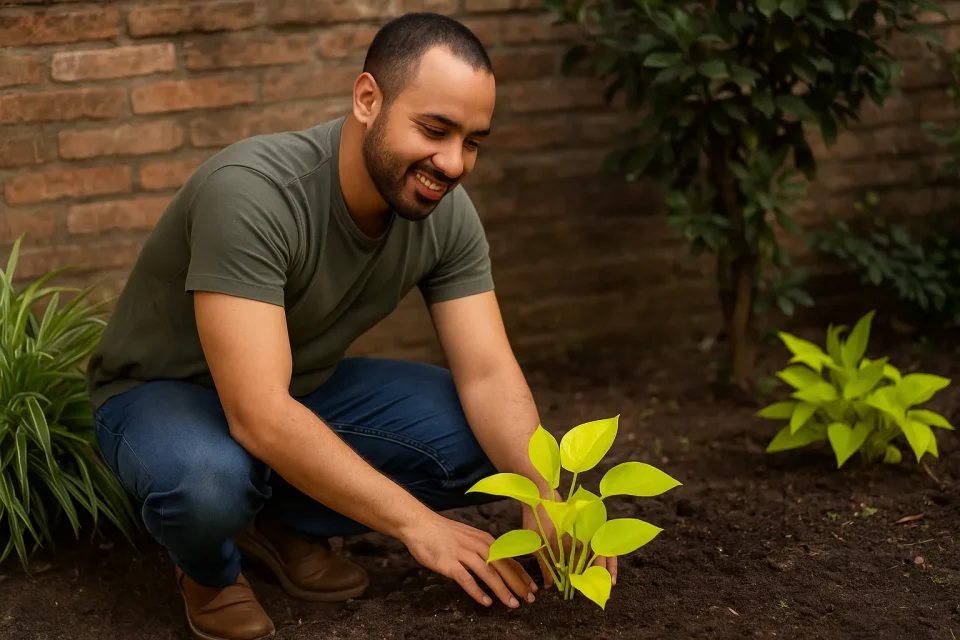 Como plantar jiboia neon direto na terra e acelerar o crescimento