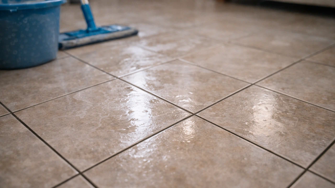 Por que excesso de produto de limpeza deixa o piso opaco mesmo recém-lavado
