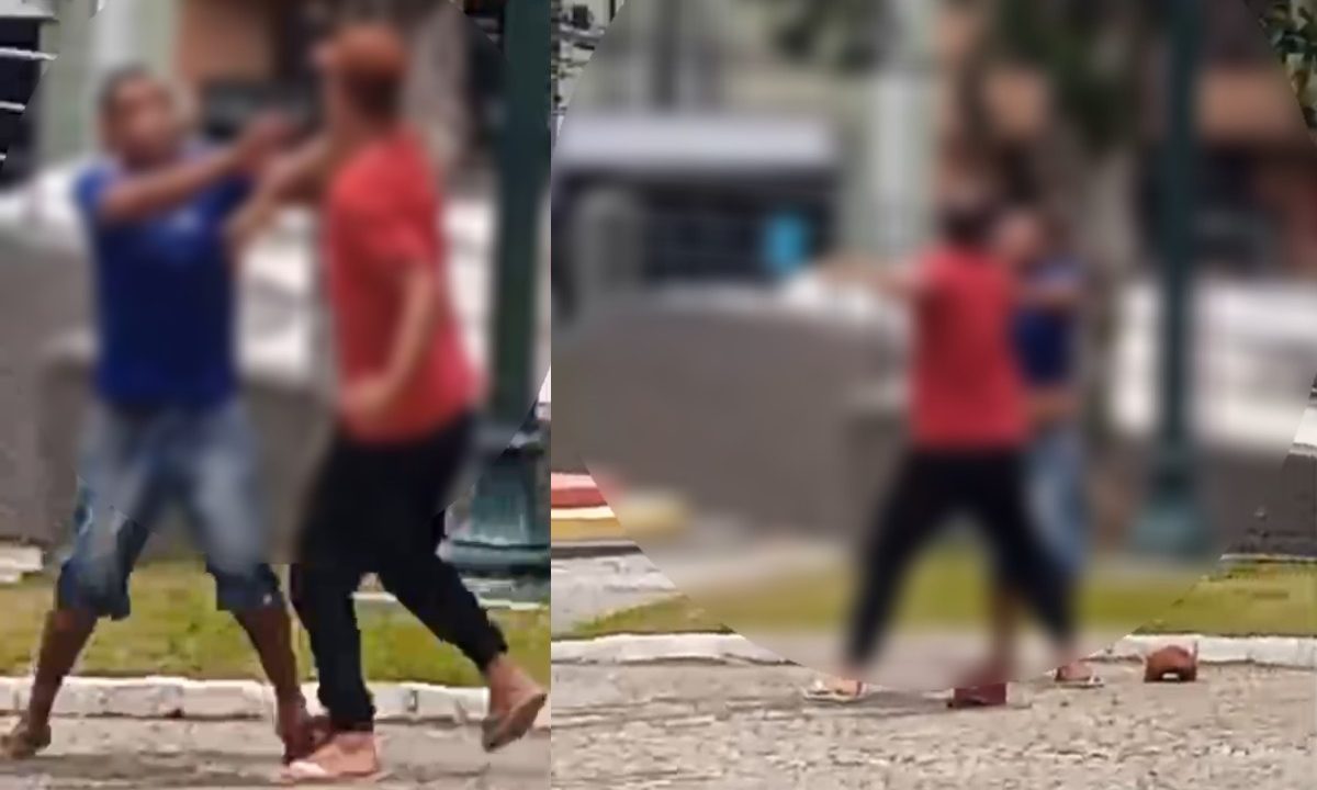 Homens são filmados brigando na rua em Ponta Grossa