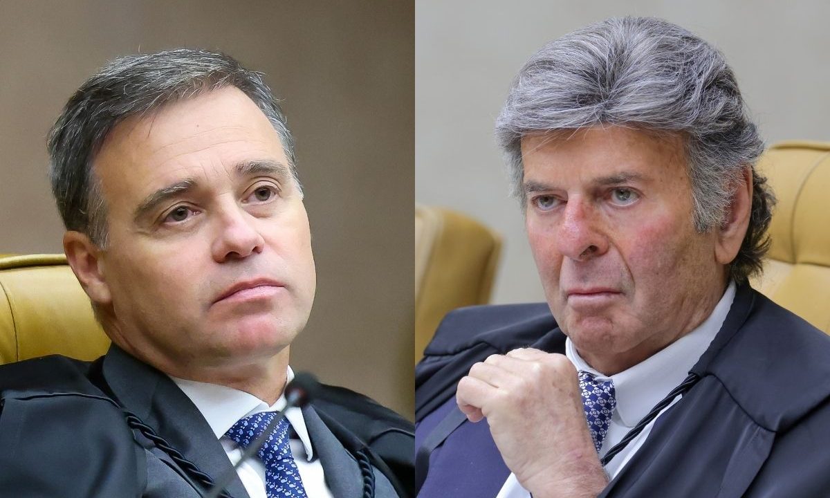 Ministros André Mendonça e Luiz Fux durante sessão no Supremo Tribunal Federal. Ambos desistiram de participar de um congresso na Espanha por causa da participação de um advogado de envolvidos no Caso Banco Master