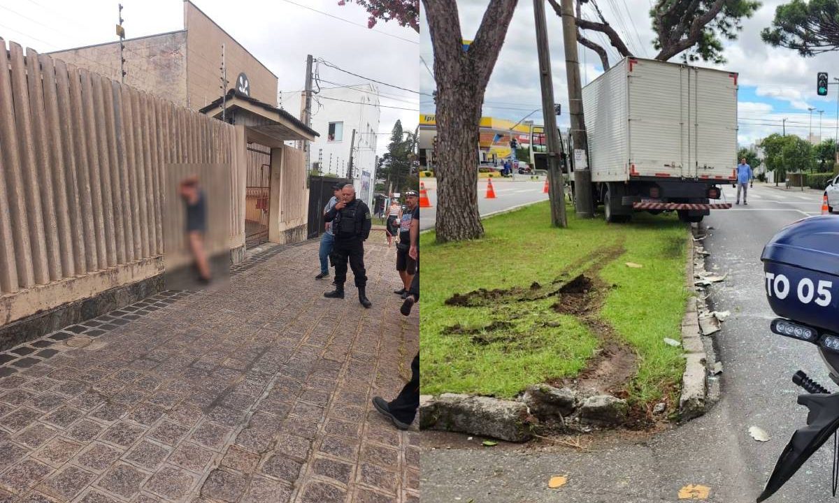 Homem é preso após roubar caminhão, causar acidentes e tentar fugir pelado