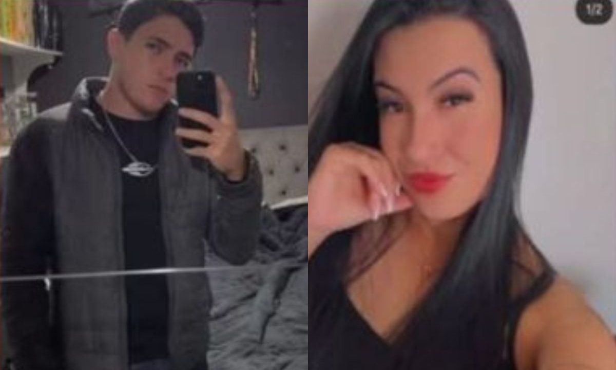 colagem com fotos do homem e ex-companheira que o policial militar matou