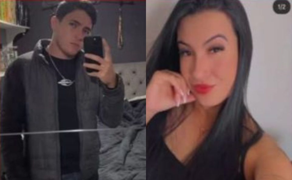 colagem com fotos do homem e ex-companheira que o policial militar matou