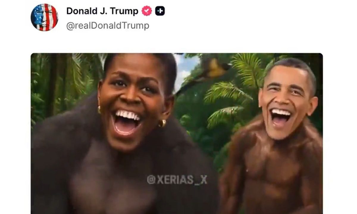 obamas como macacos no vídeo do trump