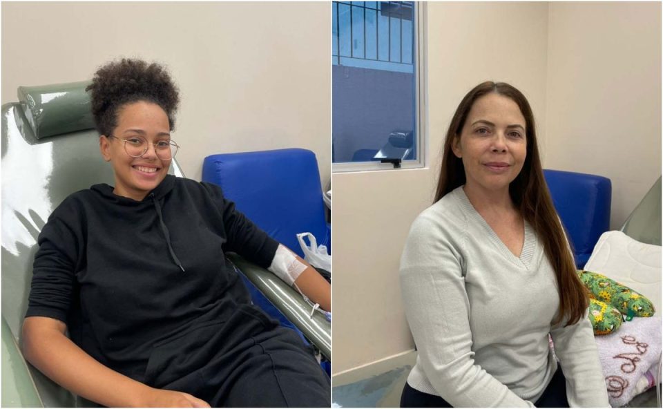 Leice Vieira, de 43 anos e Ana Beatriz Saturnino, de 19 anos, são portadoras de doenças que exigem a transfusão de sangue frequente