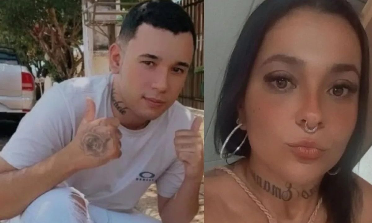 colagem com fotos do casal que morreu em confronto com a polícia em Arapongas