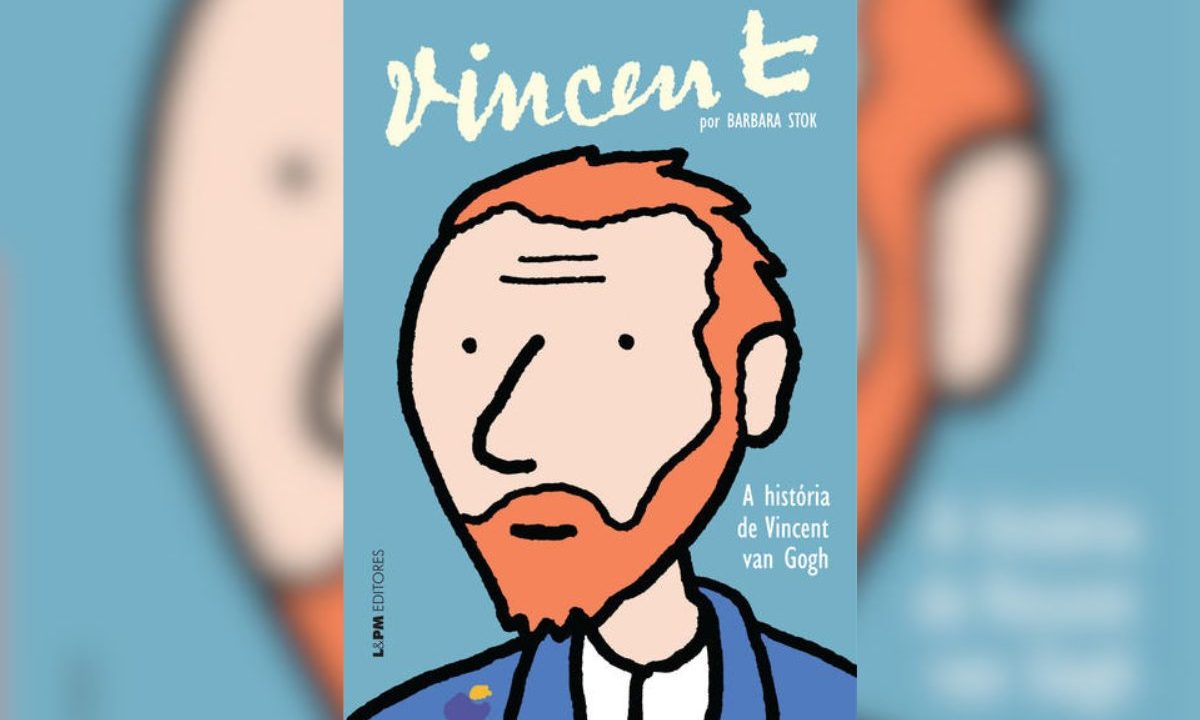 Capa do livro Vicent - a História de Vicent Van Gogh, com fundo destacado. A obra tem cenas de sexo e prostituição e foi indicada pelo colégio para crianças