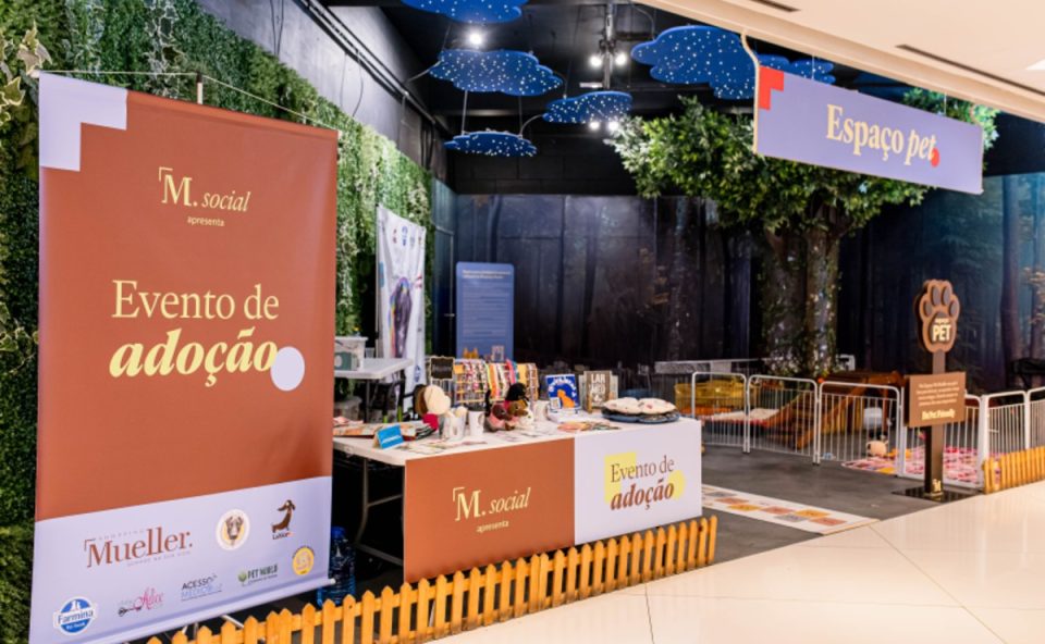 O evento de adoção de cães e gatos acontece mensalmente no shopping em Curitiba 