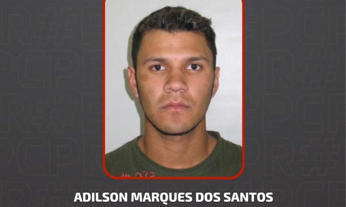 Homem foragido suspeito de feminicídio em Curitiba, procurado pela Polícia Civil do Paraná