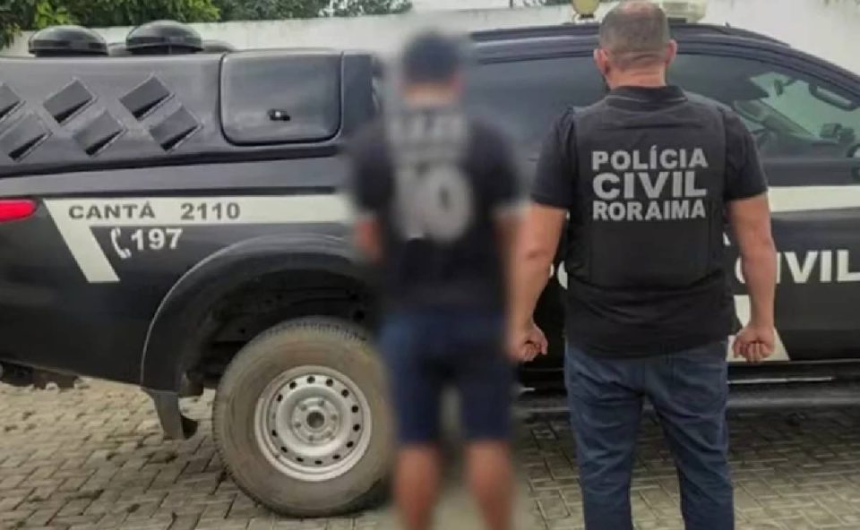 Foto mostra suspeito de estuprar grávida sendo preso