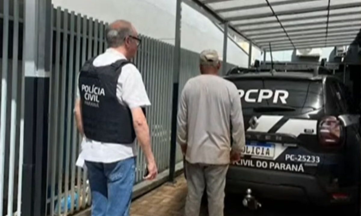 foto do homem sendo preso pela gravidez de uma adolescente de 13 anos no paraná