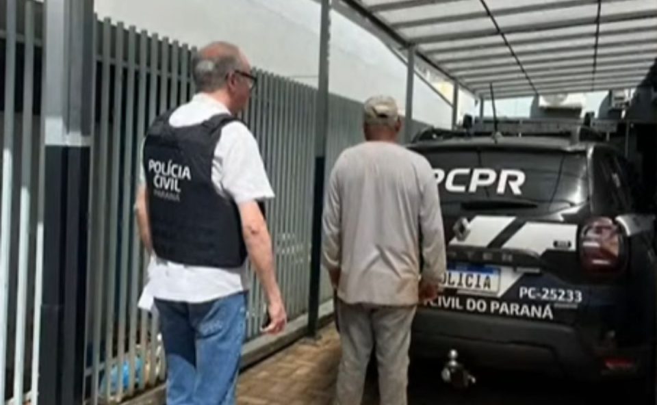 foto do homem sendo preso pela gravidez de uma adolescente de 13 anos no paraná