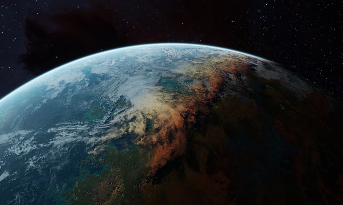 foto da terra para ilustrar o laser que passou pelo planeta