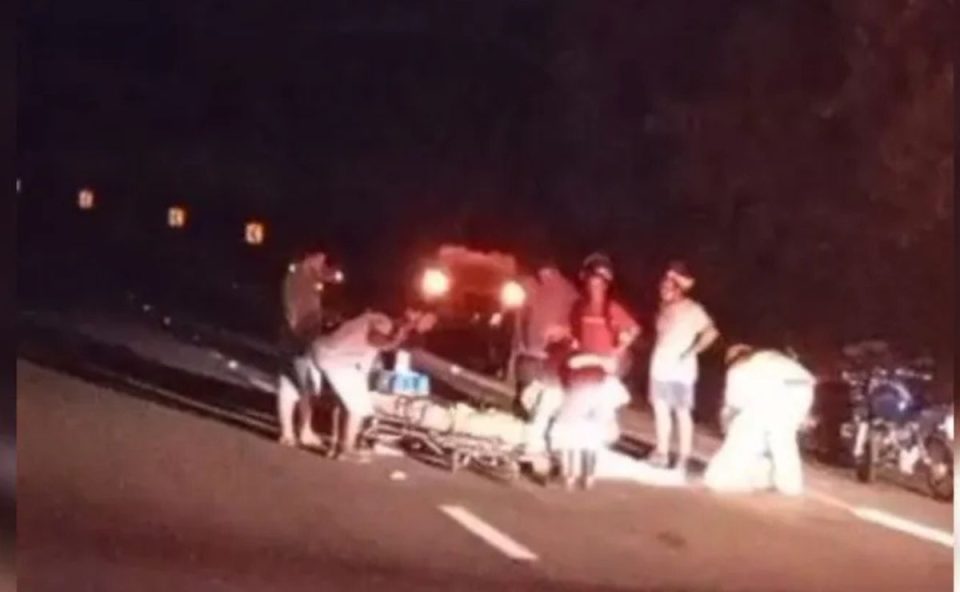 foto do local onde o motorista foi atropelado na BR-376 