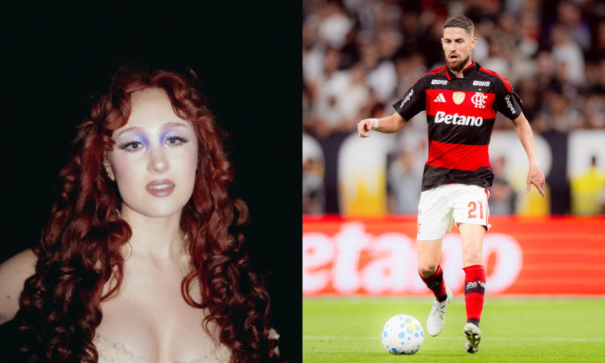 Foto de Chappell Roan e ao lado foto de Jorginho, do Flamengo