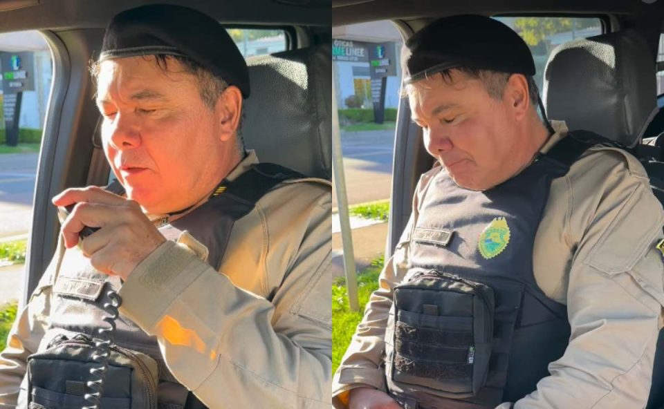 Fotos do policial militar de Curitiba se despedindo dos colegas