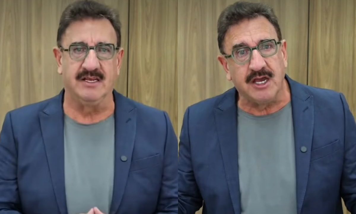 O apresentador Ratinho, em trechos do vídeo no qual se pronuncia sobre as acusações de transfobia após fala sobre Erika Hilton.