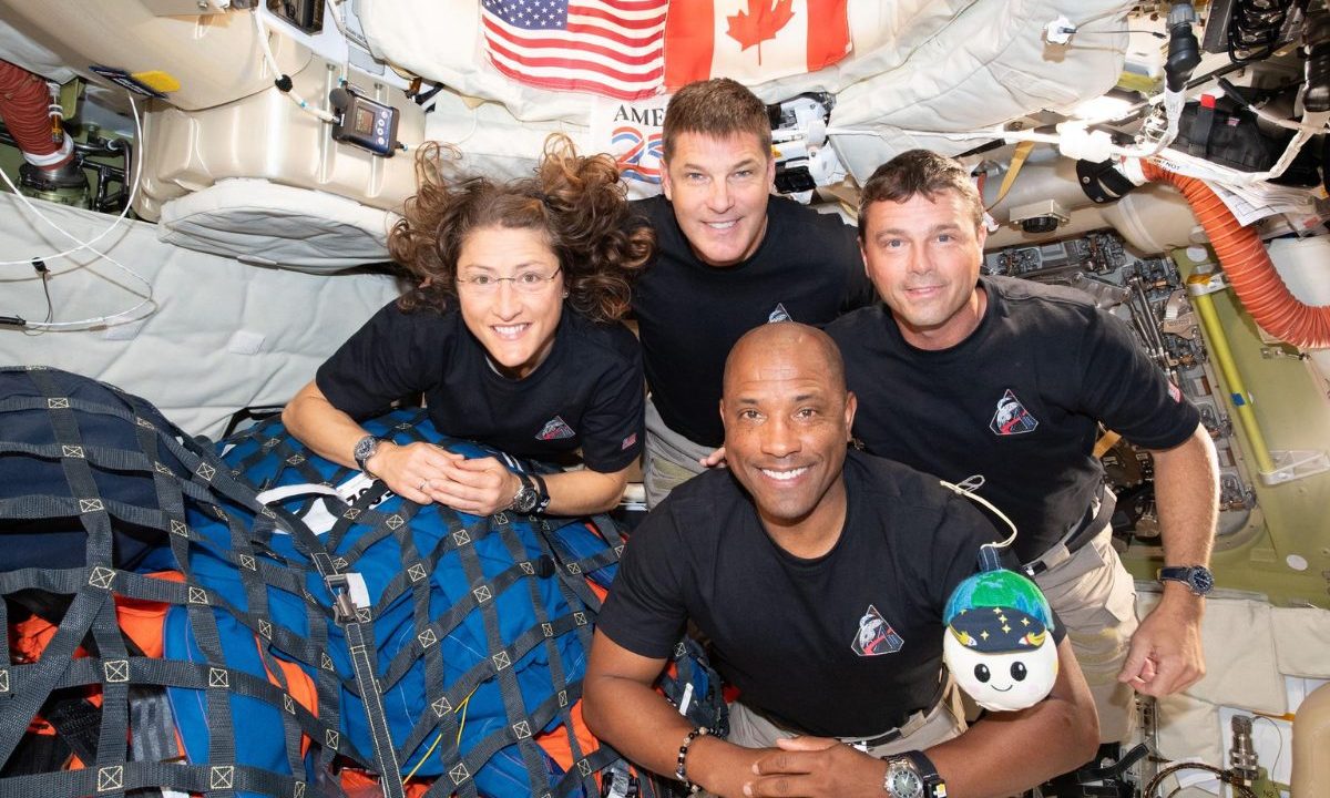 Foto dos astronautas da Artemis II, que retornaram à Terra.