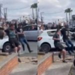 Homem é atingido por carro durante briga de torcedores no bairro Barreirinha, em Curitiba, enquanto grupo tenta fugir do veículo