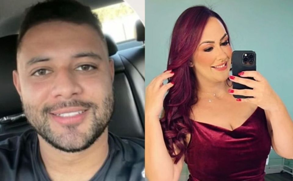 colagem de fotos do casal encontrado morto no apartamento. à esquerda, foto do homem sorrindo. à direita, foto da mulher 