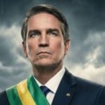 Jim Caviezel como Jair Bolsonaro em pôster do filme "Dark Horse", que tem sua estreia marcada para setembro de 2026.