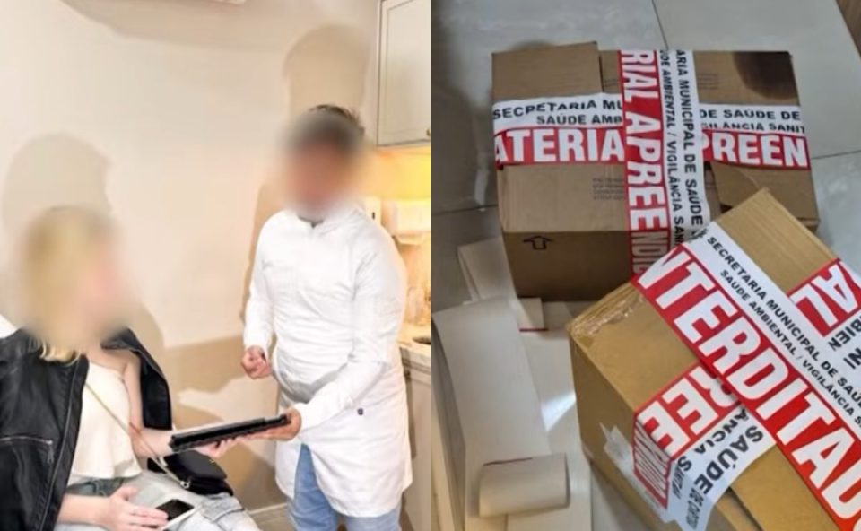 imagem mostra materiais apreendidos em clínica clandestina onde estudante realizava procedimentos estéticos