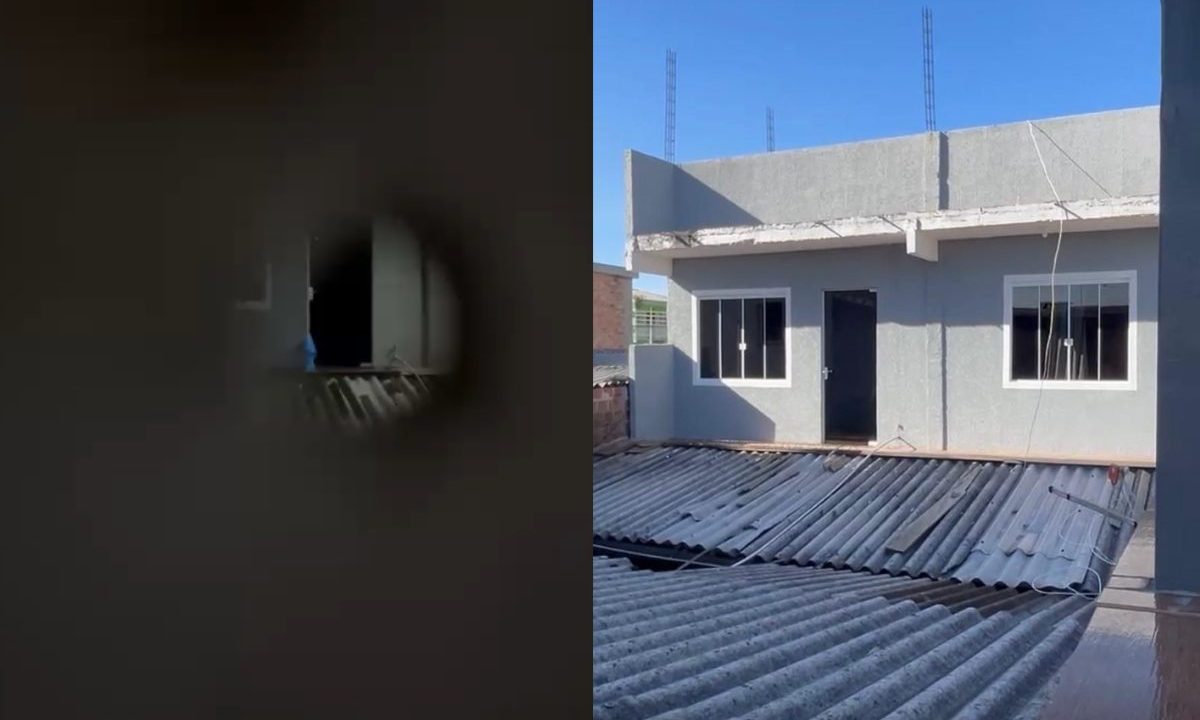Buraco na parede usado por homem para espiar vizinha e telhado por onde ele acessava a casa