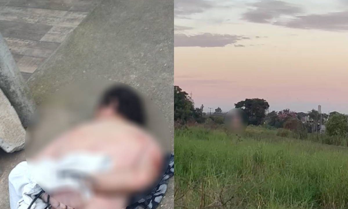 Foto mostra homem pelado rendido por moradores