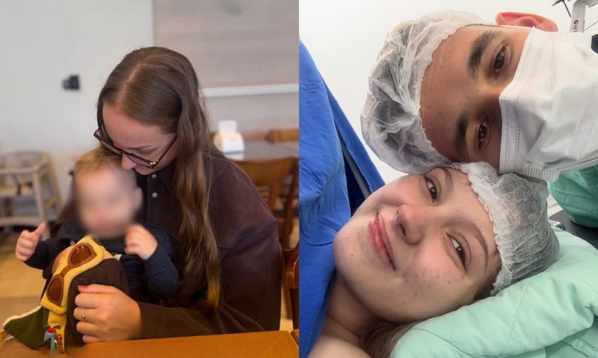 Foto da nova namorada do viúvo de Isabel Veloso; imagem mostra também foto do casal juntos